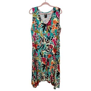 PURE Essence Shark Bite Maxi Floral Lightweight Dress Tropical Resortwear